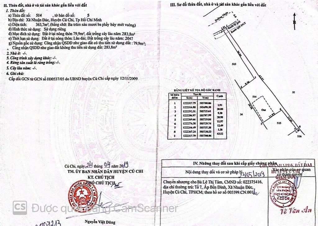Đất giá siêu tốt mặt tiền đường 540, xã nhuận đức, củ chi, hồ chí minh