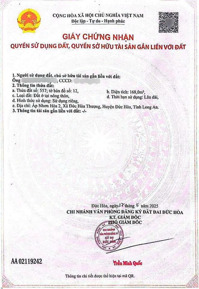 Bán nhà long an, đức lập thượng, đức hòa cũ, địa chỉ mới là xã mỹ hạnh tây ninh.  0986 861 ***