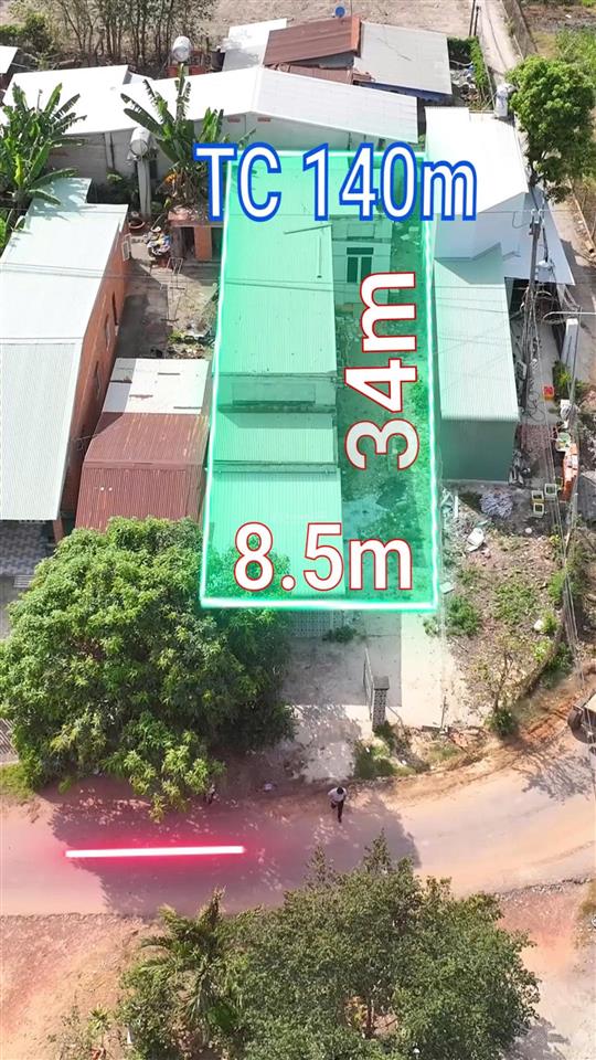 Bán nhà phước thạnh 8,5 x 34m, 140m² thổ cư, gần kcn