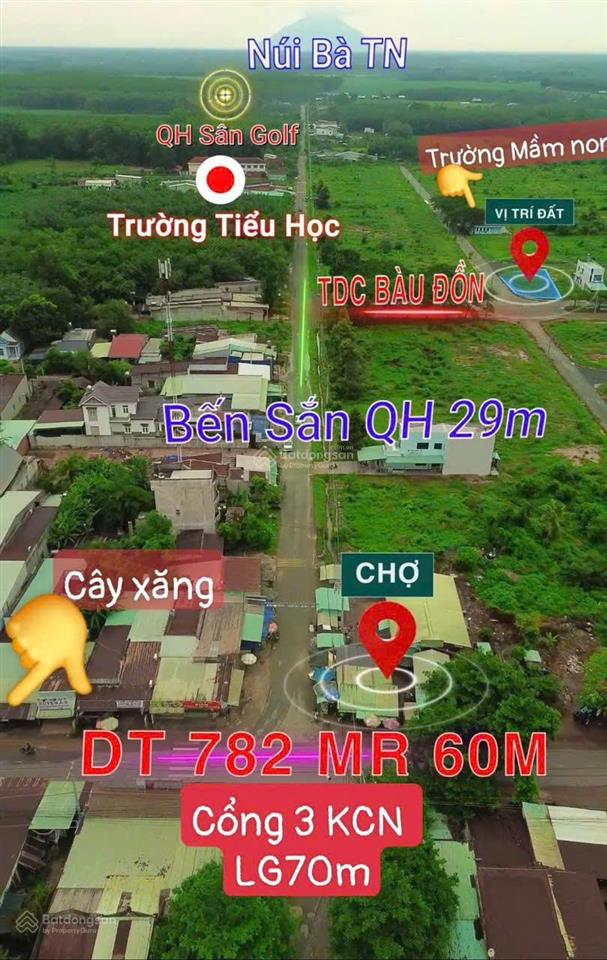 Bán đất diện tích lớn ấp 2 bàu đồn, xã truông mít, tây ninh