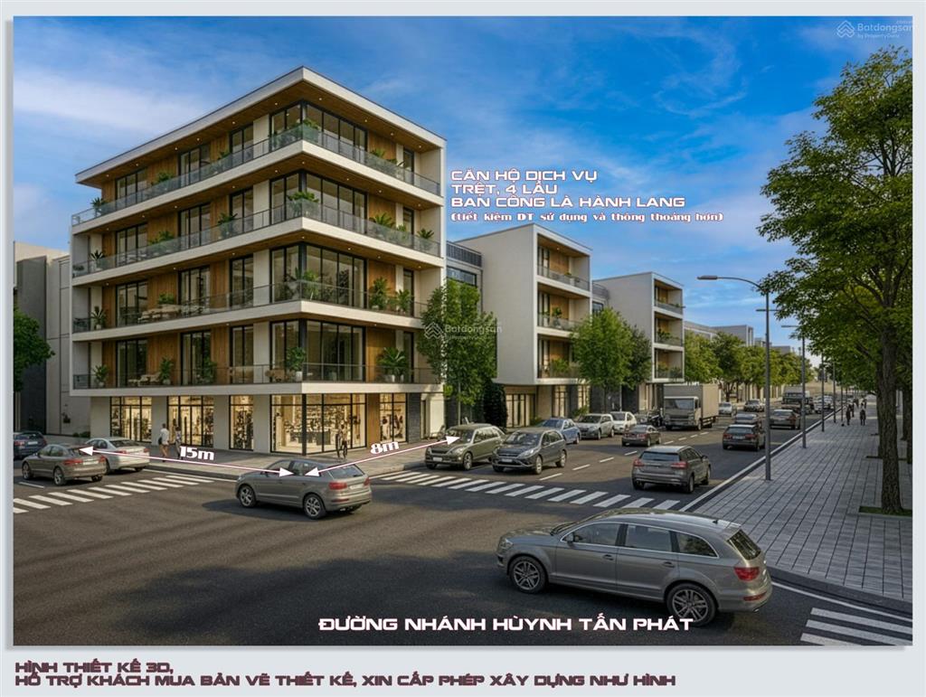 Lô góc 8x15m, đường nhánh huỳnh tấn phát rộng 6m