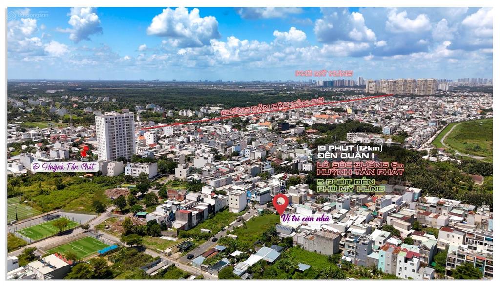 Lô góc 8x15m, đường nhánh huỳnh tấn phát rộng 6m