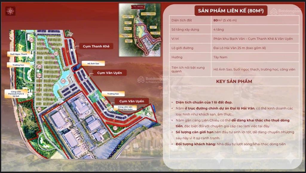 Bán bt vinhomes hải vân bay, giá cực chất 5,2 tỷ, 63m2, view đẹp