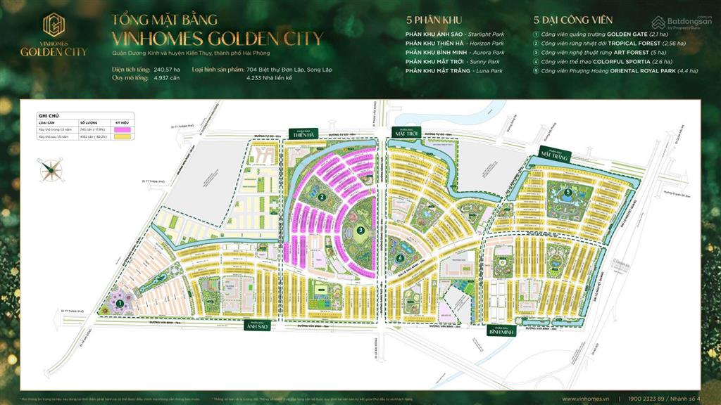 Bán biệt thự 63m2, 5,1 tỷ tại vinhomes golden city, dương kinh, hải phòng, view đẹp, giá tốt