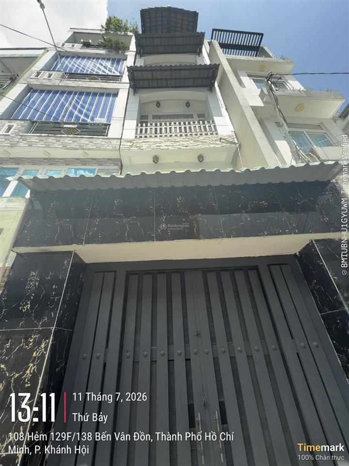 Quận 4  otô đổ sát nhà  5tầng 3pn  chỉ 6,5 tỷ dt 3.1 13m (cn 37.7m), dtsd 137m
