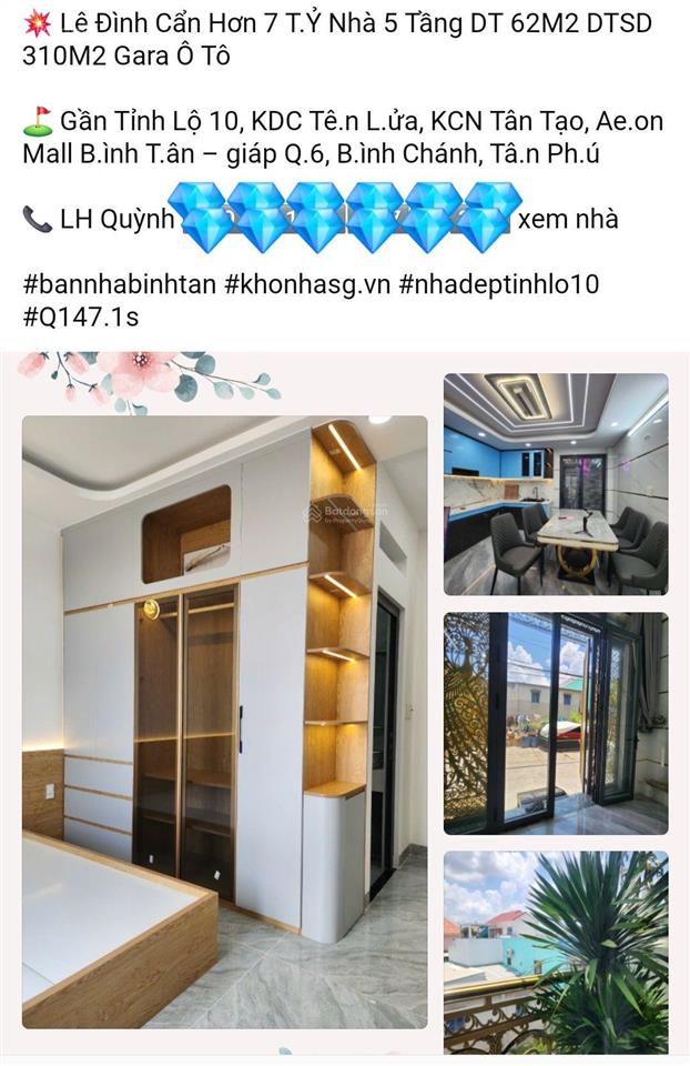 Nhà xây mới dt 74m2, dtsd 320m2 đầy đủ công năng, đúc 5 tầng gần kdc tê.n l.ửa giá hơn 6 tỷ