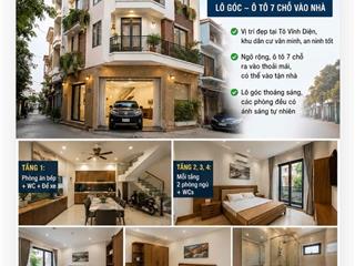 18 tỷ nhà 4 tầng  tô vĩnh diện  lô góc ô tô 7 chỗ vào nhà  chủ nhà bộ đội về hưu thiện chí