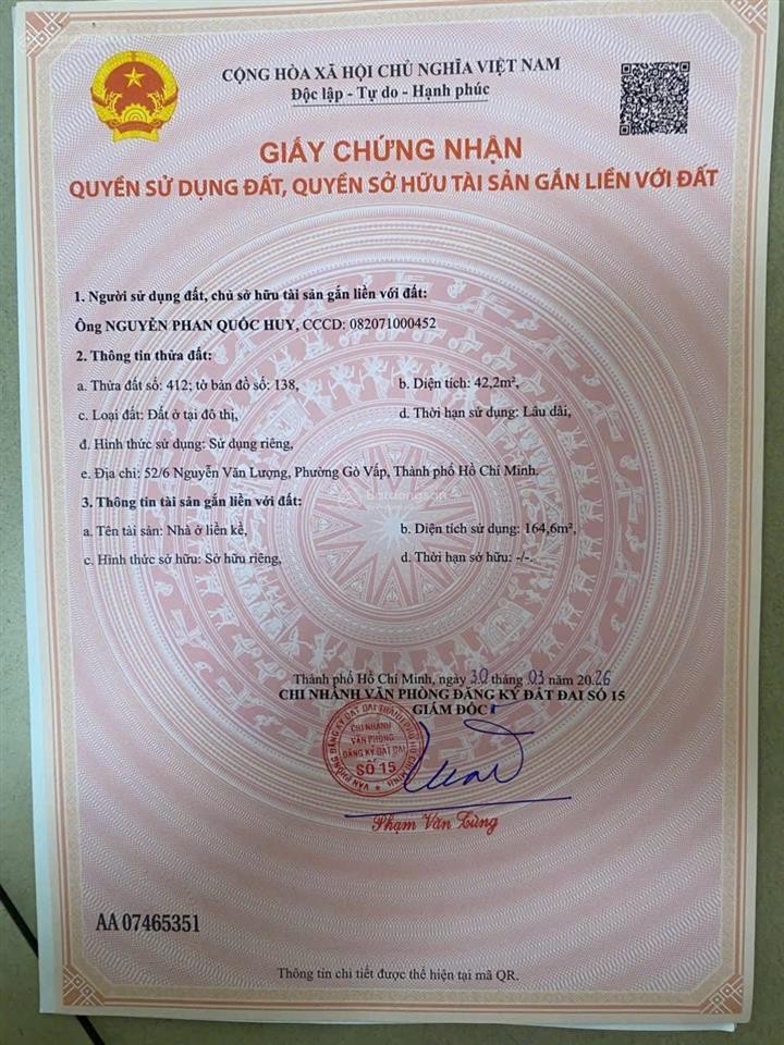 Bán nhà đẹp khu vip nguyễn văn lương cityland. dương quảng hàm