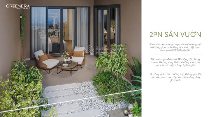 Greenera southmark sống xanh, sống khỏe mỗi ngày. căn hộ 3 phòng ngủ dual key giá chỉ 78tr/m2