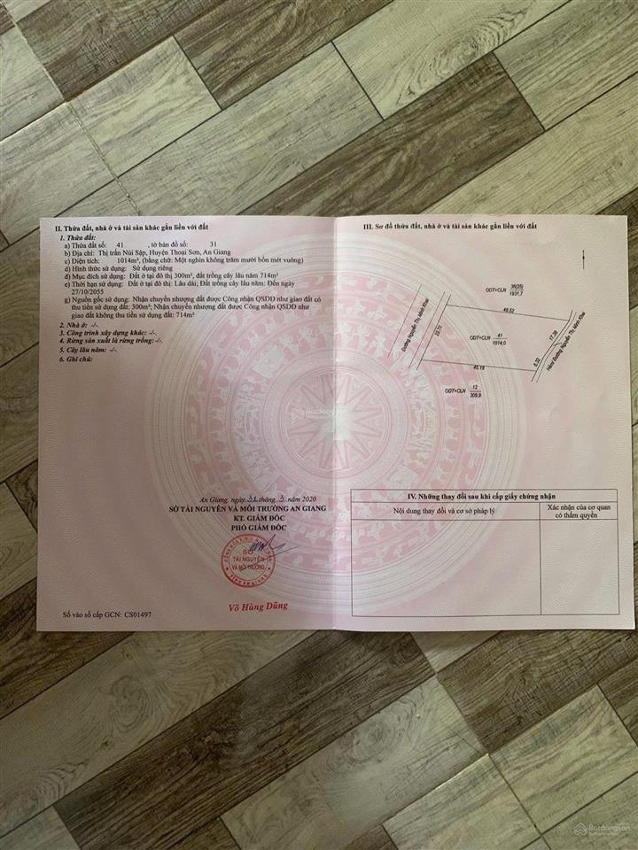 Cơ hội vàng sở hữu đất mặt tiền trung tâm thị trấn núi sập, thoại sơn