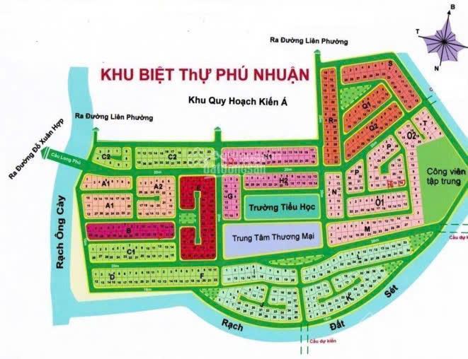 Cho thuê lô đất mặt tiền sông  khu biệt thự phú nhuận (q.9 cũ)