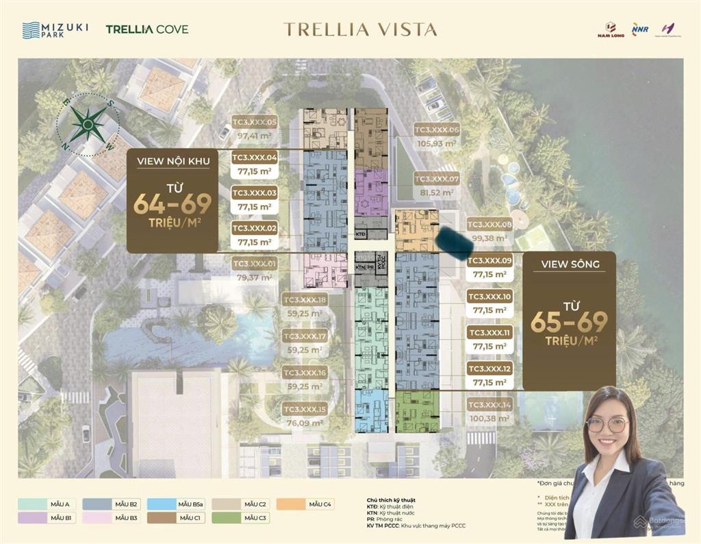 Giỏ hàng trellia vista căn hộ 2pn, 3pn & nhà phố kênh đào  giá từ 64 triệu/m2