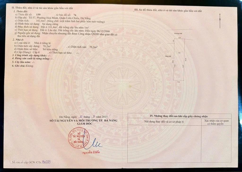 Tôi chính chủ cần bán đất kiệt 246 tô hiệu, hòa minh, liên chiểu