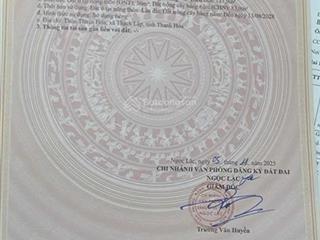 Chính chủ bán đất ngọc lặc, thanh hoá. dt 133,9m2. đất. mt 5m. giá 270tr