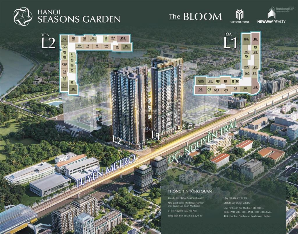 Bán căn hộ 2 phòng ngủ đẹp tại 233 nguyễn trãi. dự án masterise cao xà lá (hanoi seasons garden)