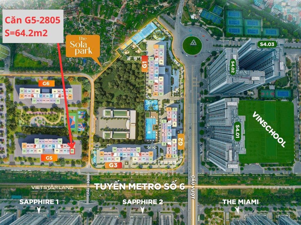 Gấp, cần bán căn góc 2pn tầng trung view đẹp tại sola park