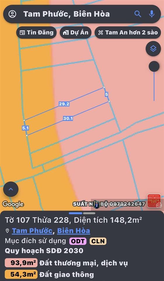 Mặt tiền chính dương diên nghệ tam phước ngay sát cầu long hưng mai khởi công, sổ hồng thổ cư.
