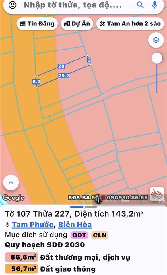 Mặt tiền chính dương diên nghệ tam phước ngay sát cầu long hưng mai khởi công, sổ hồng thổ cư.