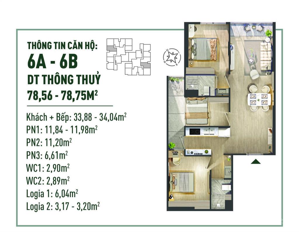 Bán cc the fibonan ecopark, 5,3 tỷ, 79m2, 3n 2wc giá tốt nhất tại ecopark