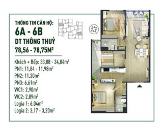 Bán cc the fibonan ecopark, 5,3 tỷ, 79m2, 3n 2wc giá tốt nhất tại ecopark