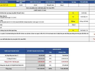 Phân tích bảng thanh toán npv la4t11.7.19, canaria, izumi city bàn giao 11/2026 7,5 tỷ đã vat