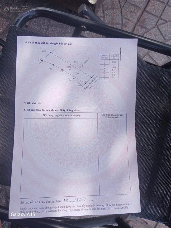 Chủ cần bán gấp đất mặt tiền đường ngô thị xứng, thanh ba, mỹ lộc, dt 125,8m2 thổ, giá 950tr shr