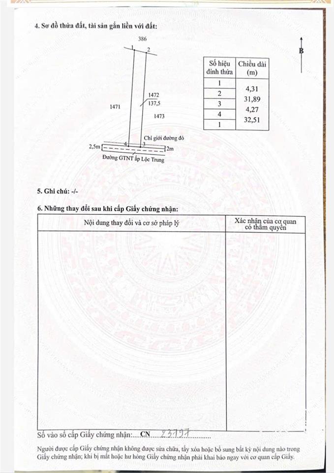 Chủ cần bán gấp lô đất đường gtnt lộc trung, mỹ lộc, cần giuộc, dt 137,5m2 thổ, giá chỉ 980tr shr
