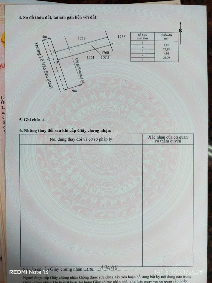 Chủ ngộp cần bán đất mặt tiền đường lê văn sáu, thị trấn cần giuộc, dt 107,3m2 thổ, giá 1,55 tỷ