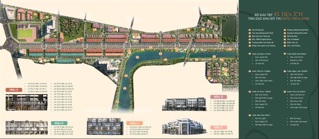 Bán căn shophouse đường 35m (đường vạn xuân) view sông  kđt entiz the fusion  chiết khấu 8%