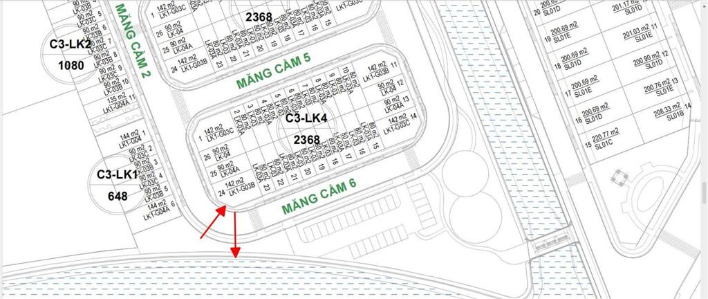 Bán suất ngoại giao liền kề góc, mặt sông ngay sát 3,5 an lạc green shymphony có hầm