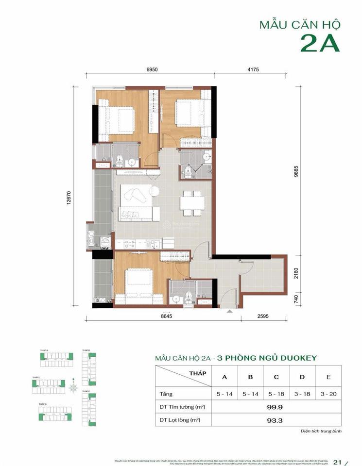 Cho thuê căn hộ 3pn 99 m² quận 9  8 triệu mt eastmark city có bếp, máy nóng lạnh khách decor