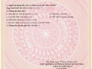 Nhà đất bán chính chủ
diện tích 116m2 ( mặt tiền 6m, hậu 7m) có 2 mặt tiền giáp đường liên xã rộng