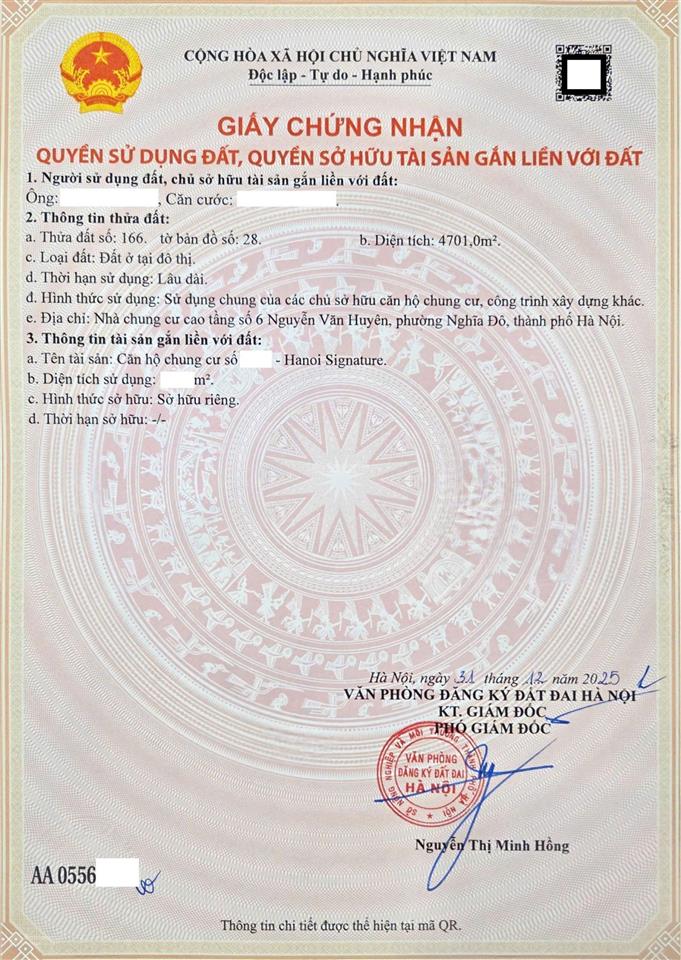 Bán căn 3pn vvip hanoi signature view hồ tây, ngắm pháo hoa tại nhà  198m2 42.5tỷ  sổ hồng