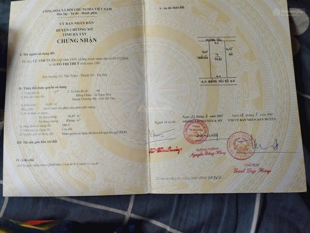 Chính chủ bán đất khu đồng chằm  chợ cống đường ô tô