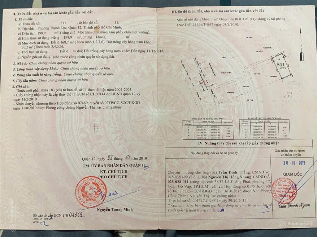 Bán nr đường thạnh lộc 37, q12, hcm, giá tốt 9 tỷ, 200m2, view đẹp