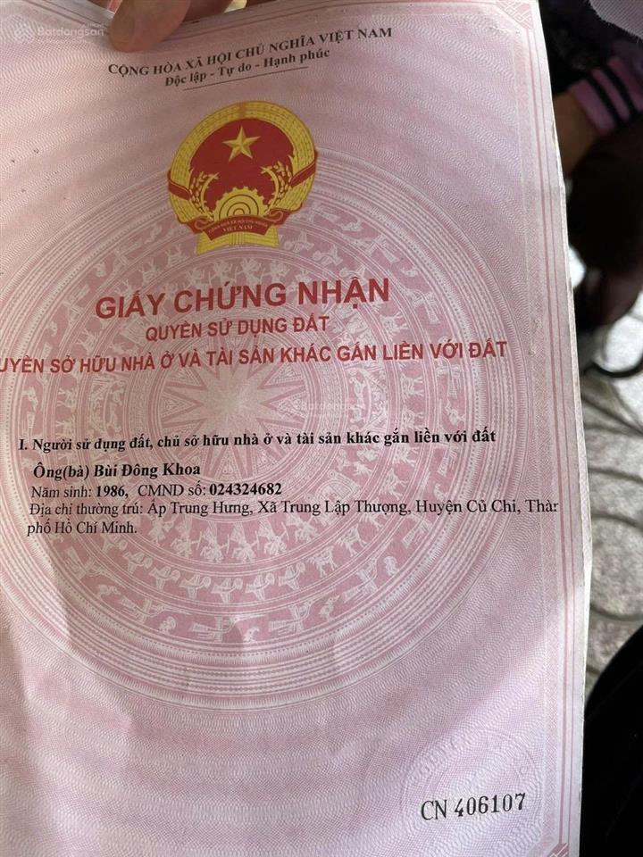 Đất vườn xã thái mỹ (mới) củ chi