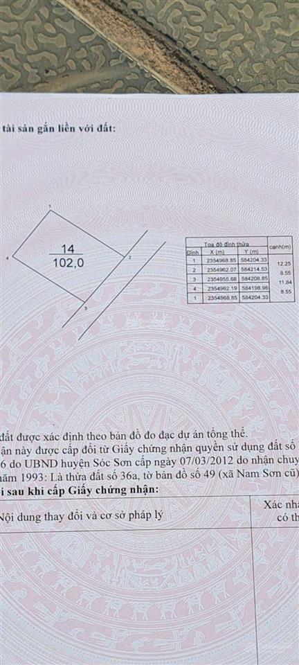 Chính chủ gửi bán mảnh đất đẹp vịtrí gần khu sinh thái bản rõm,xã trung giã,tp hà nội.giá đầu tư