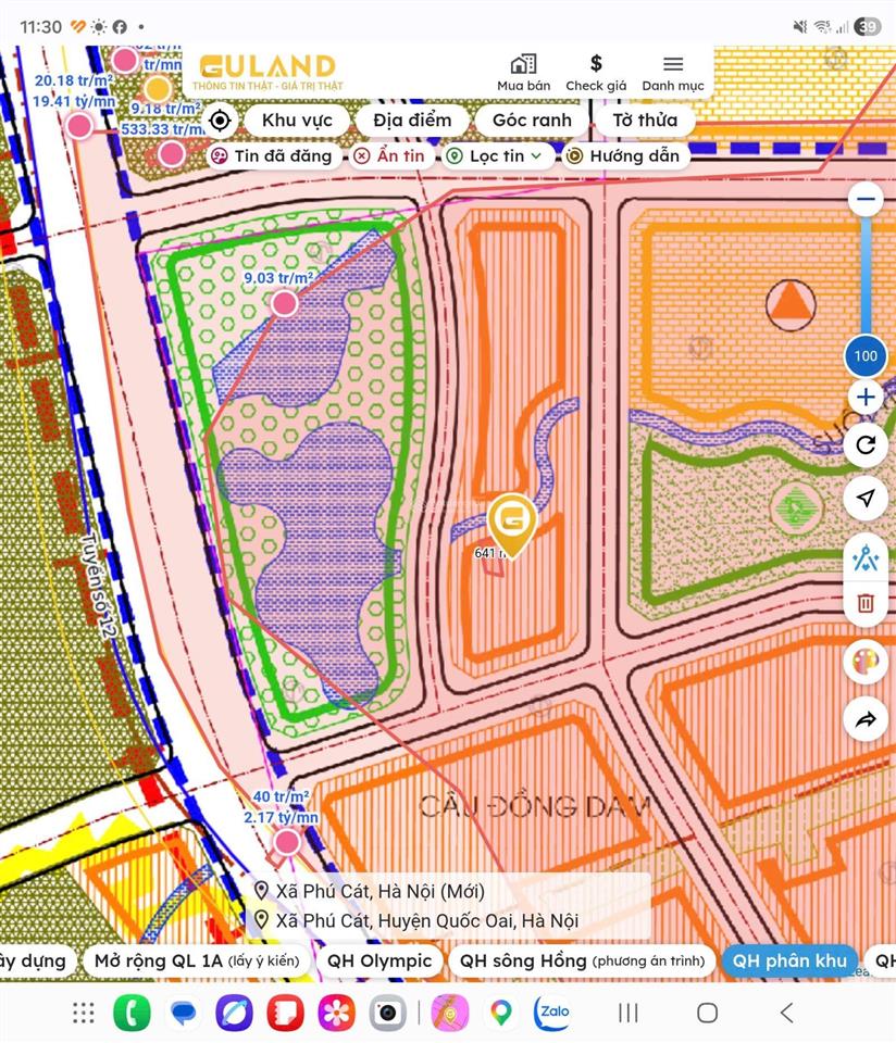 Chính chủ hàng f0 tại quốc lộ 21a(quốc lộ 21) xã phú cát 100m2 sổ thổ cư giá 3.x tỷ 0977 514 ***