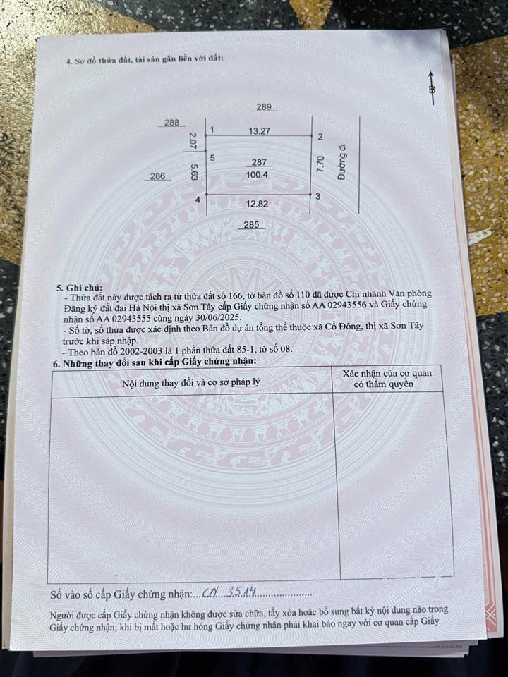 Chính chủ bán đất kim sơn hồ đồng mô thuộc tỉnh lộ 416 100m2 mt 8m 1,65 tỷ 0977 514 ***