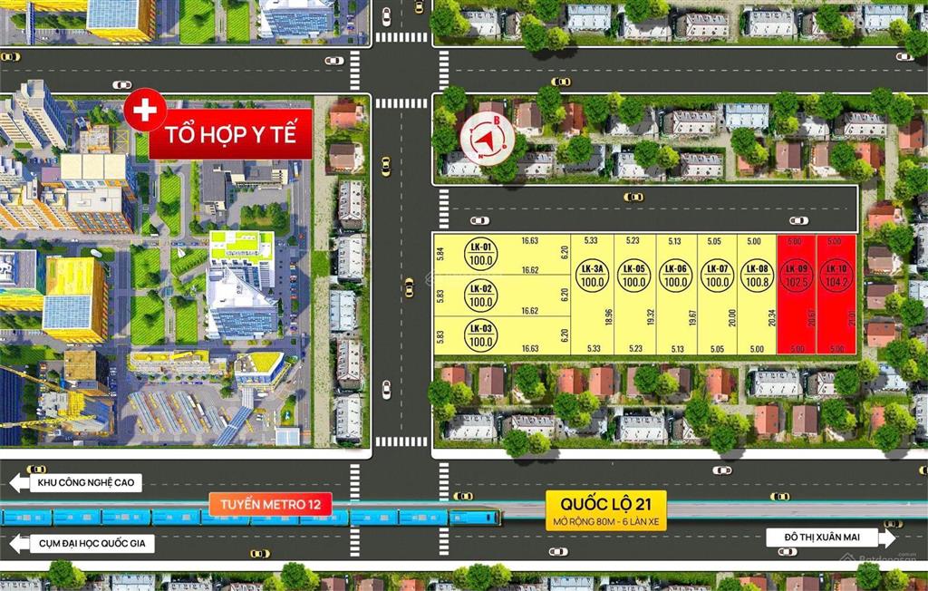 Chính chủ gửi bán đất thổ cư xã phú cát sát công nghệ cao vai réo 100m2 giá 3.7 tỷ 0977 514 ***