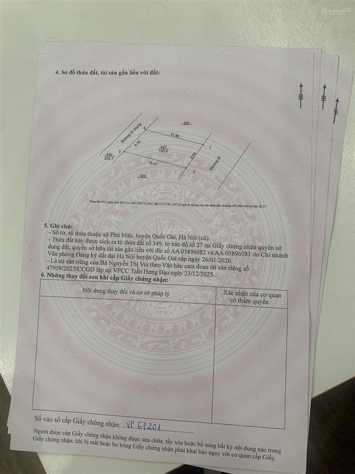 Chính chủ bán nhanh 150m2 mt9m khu hồ phú mãn xã phú cát tp hoà lạc hơn 20tr/m2 0977 514 ***