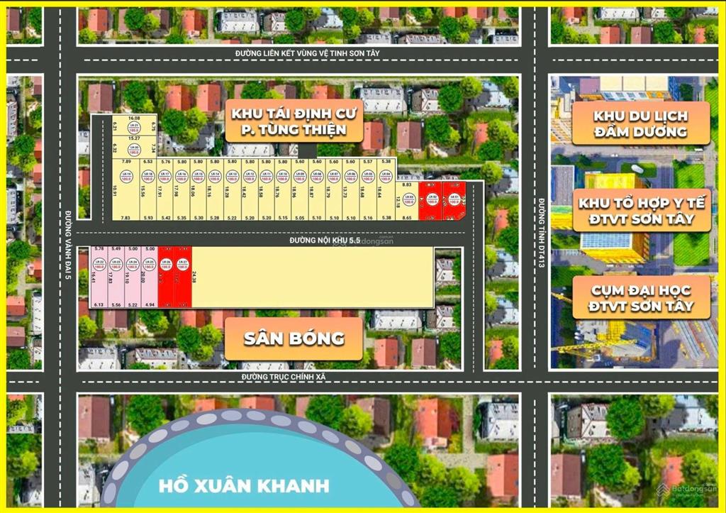 Bán đất tại tùng thiện, 1,4 tỷ, 100m2, đẹp, nhiều tiện ích ở ngay 0977 514 ***