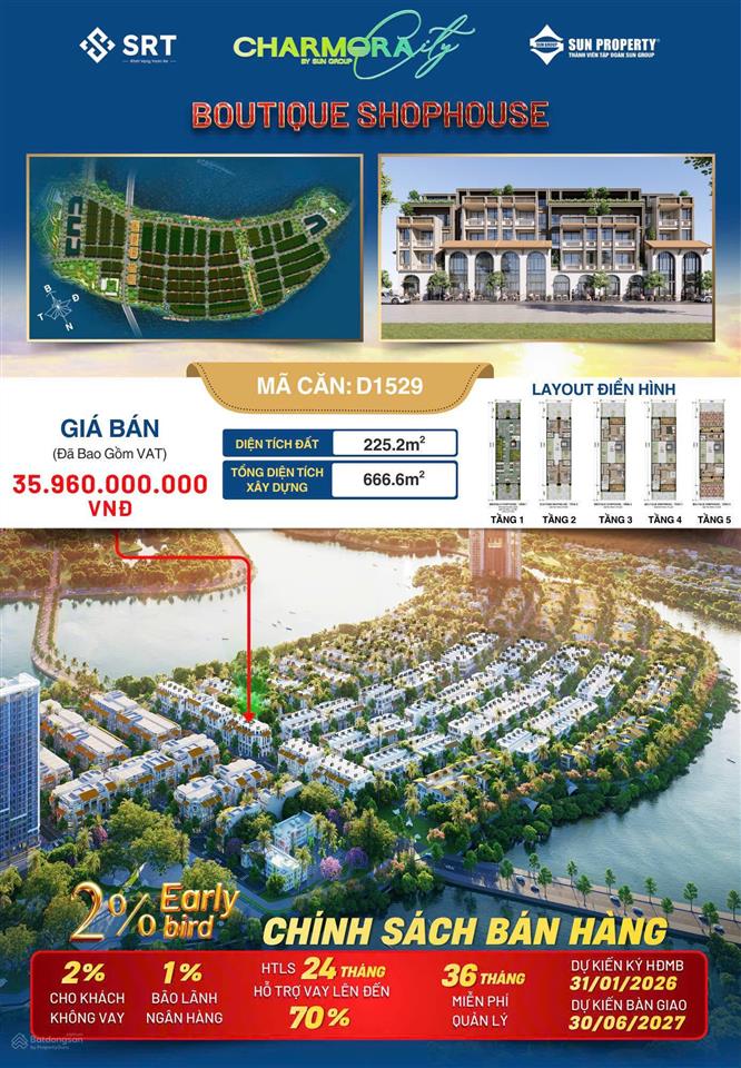 Charmora city  chỉ 35,96 tỷ sở hữu boutique shophouse nha trang