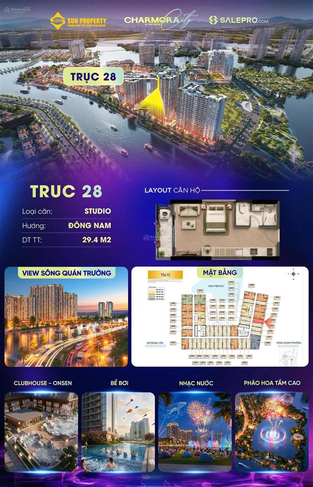 Chỉ 1,9 tỷ sở hữu căn studio view sông hướng đông nam | quỹ căn đẹp the fest 2 festival island
