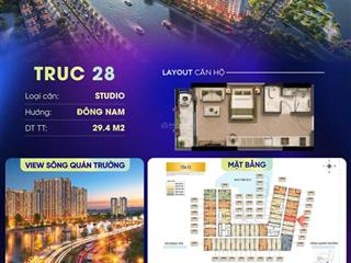 Chỉ 1,9 tỷ sở hữu căn studio view sông hướng đông nam | quỹ căn đẹp the fest 2 festival island