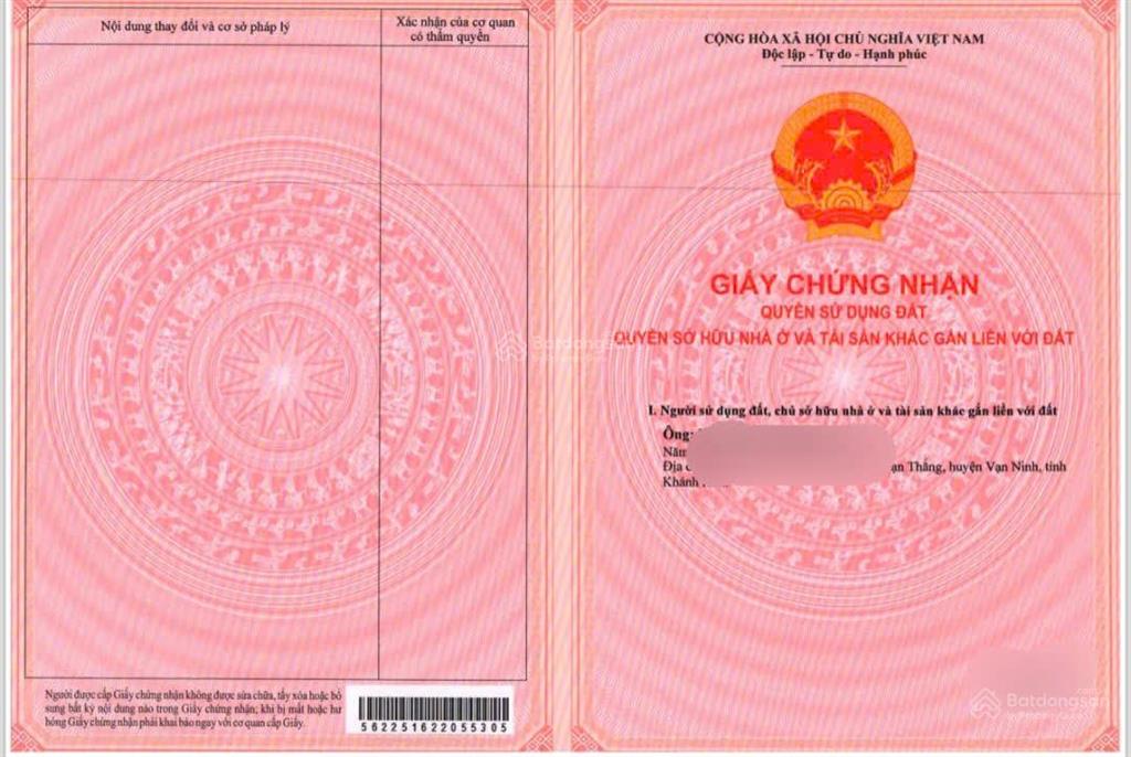 Bán đất tân dân 1 vạn thắng, vạn ninh, khánh hòa (gần ql1a) | giá 20 triệu/m2