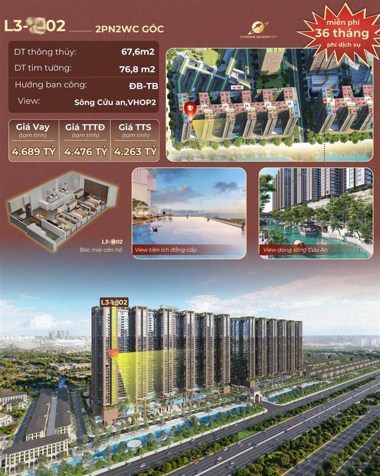Chỉ từ 1,2 tỷ sở hữu căn góc 2pn tại sunshine legend city view pháo hoa ocean park (59tr/m2)