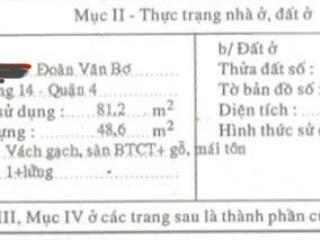 Bán nhà riêng 60m2 quận 4 gần chợ và trường họcsát quận 1