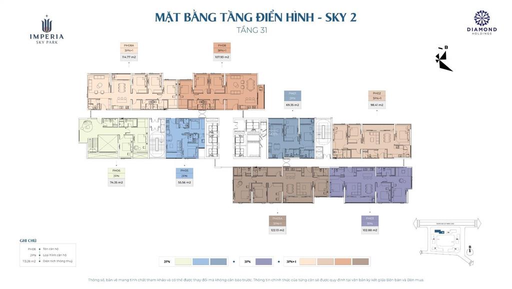 Giá đợt 1 chỉ 93tr/m2 cơ hội cuối cùng sở hữu imperia sky park  đủ căn studio đến sky villa!