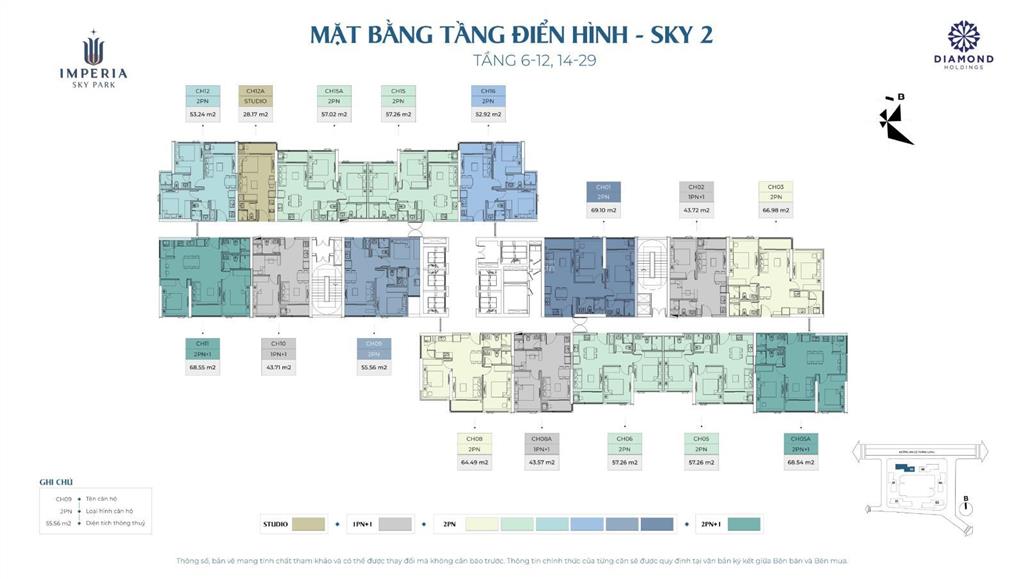 Giá đợt 1 chỉ 93tr/m2 cơ hội cuối cùng sở hữu imperia sky park  đủ căn studio đến sky villa!